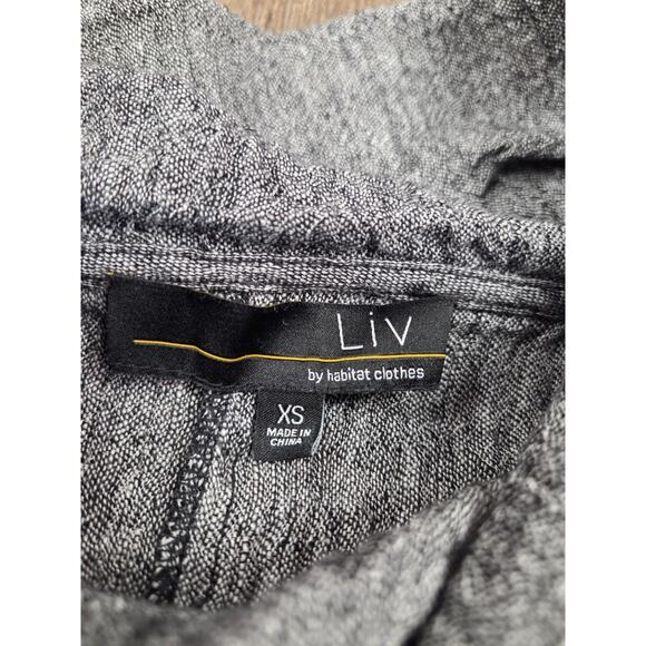 Liv By Habitat Black 100% Linen Cross Front Blouse Cowl Neck Size XS - Picture 2 of 4